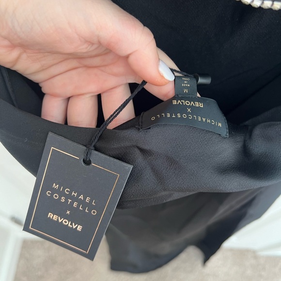 NWT MICHAEL COSTELLO X REVOLVE DANI GOWN IN BLACK Michael Costello - Picture 7 of 10